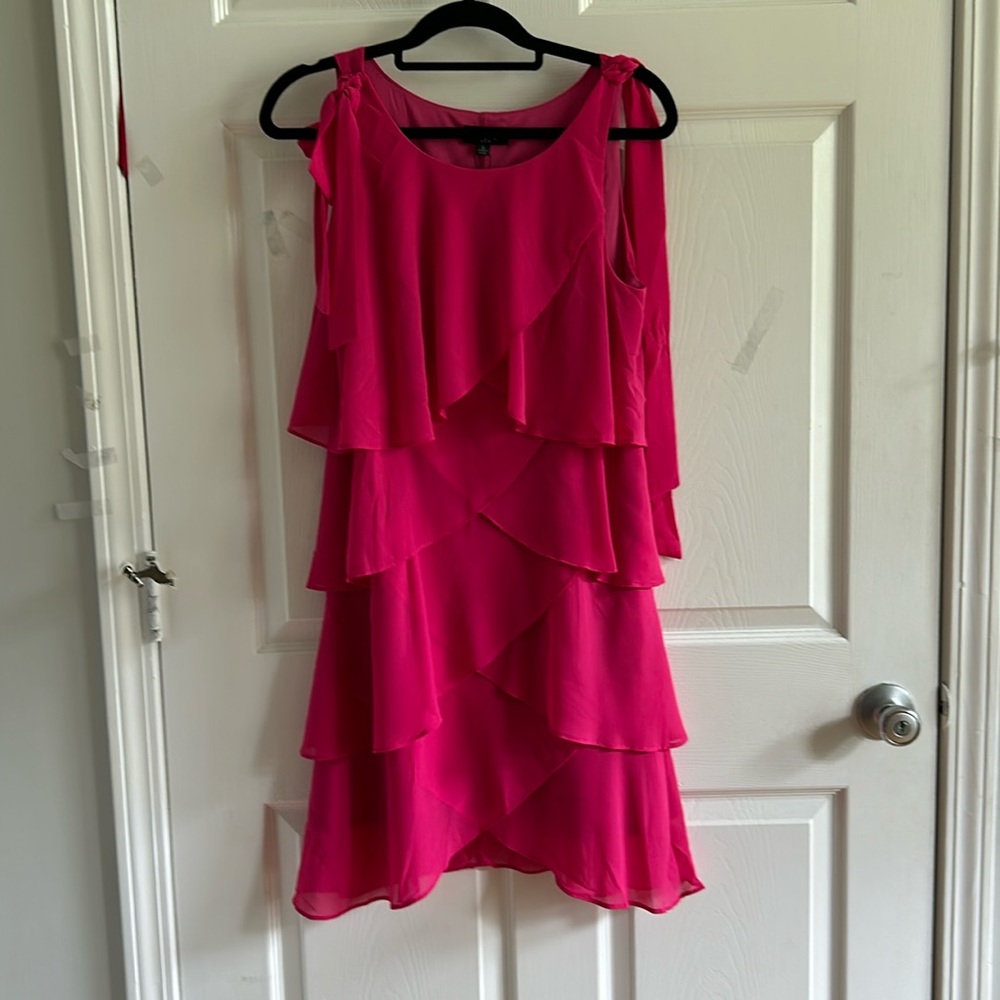 New with tags. Hot pink layered dress. CUTE.